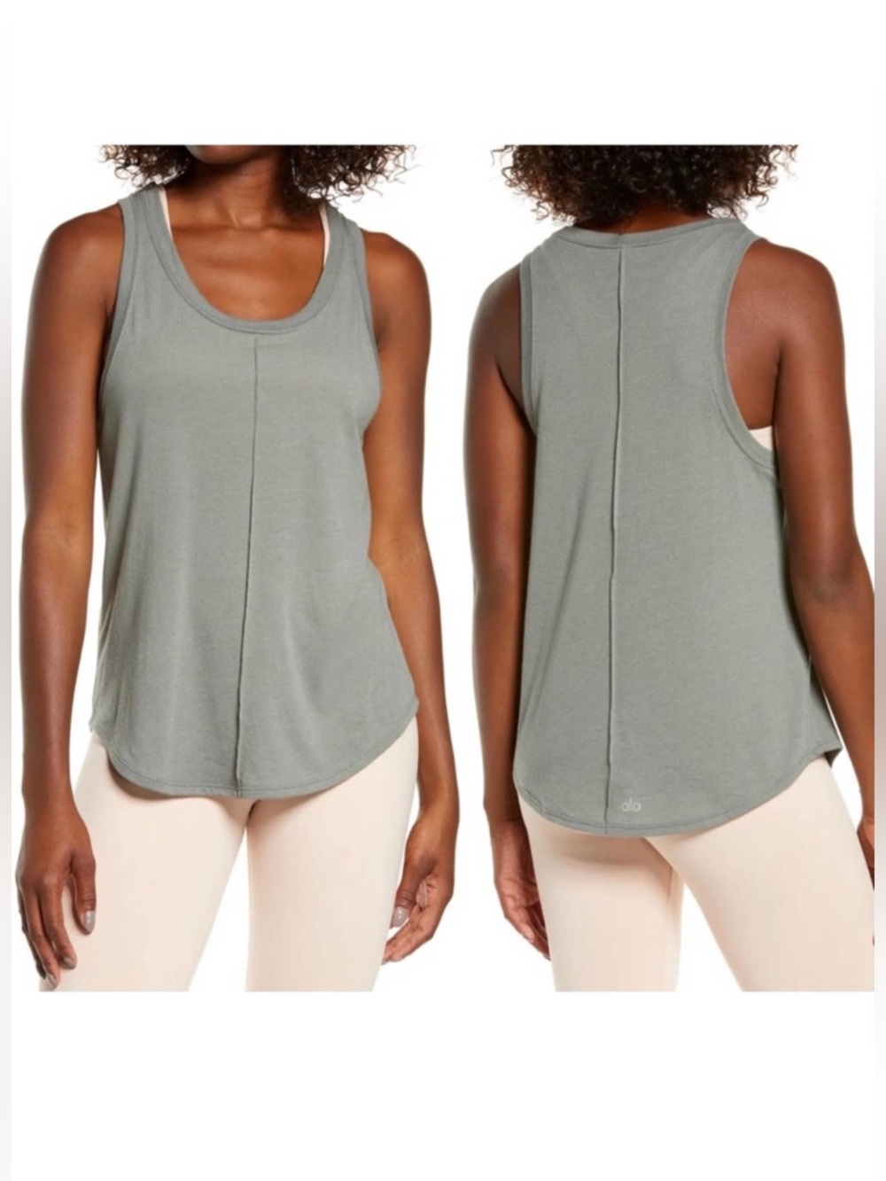NWT Alo New Moon Flowy Limestone Tank Top